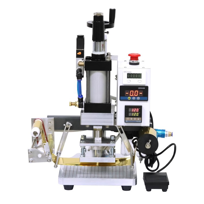 Leather Pneumatic Hot Stamping Machine Automatic Hot Stamping Machine Small Trademark Logo Shoe Box Jewelry Box Digital Display Hot Stamping Machine Hot Pressing