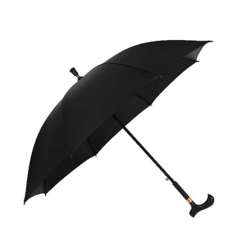 Creative Umbrella 23 "Reinforced Double Bone Straight Umbrella Business Printable LOGO Non-slip Mountaineering Multifunctional Cane Umbrella