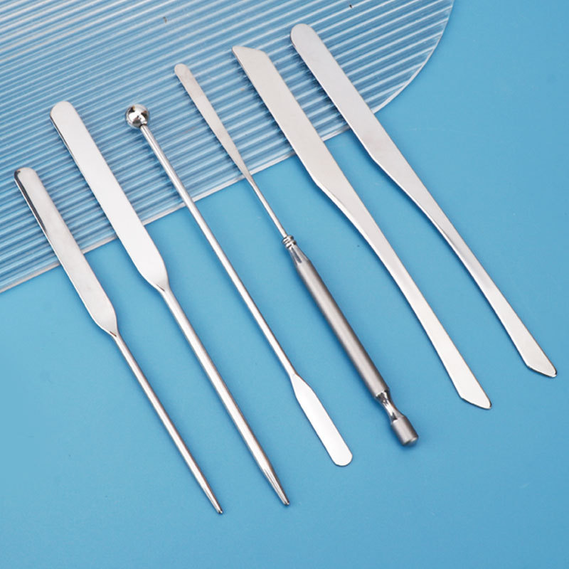 Spot Foundation Shovel Scraper Stainless Steel Color Stick Multi-Functional Makeup Blending Stick Double-Headed Glue Stick Beauty Tool