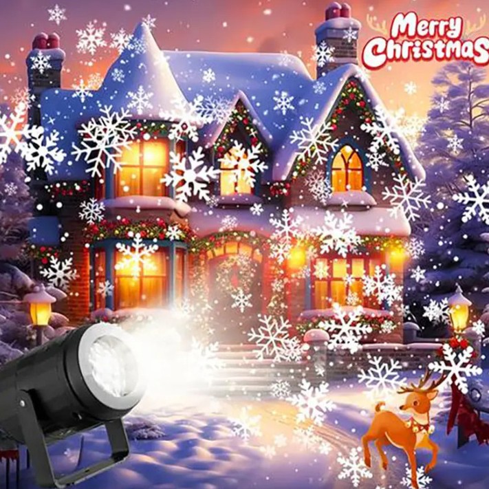 Cross-Border Christmas Projector Light 16 Pattern Lights Indoor Snowflake White Light USB Halloween Decoration Rotating Atmosphere Light