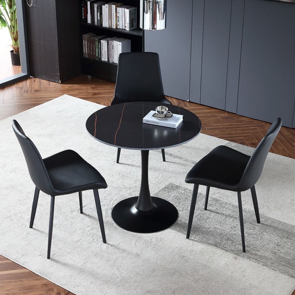 Легкий роскошный черный обеденный стол, стол для встреч и переговоров, комплект стола и стульев для балкона