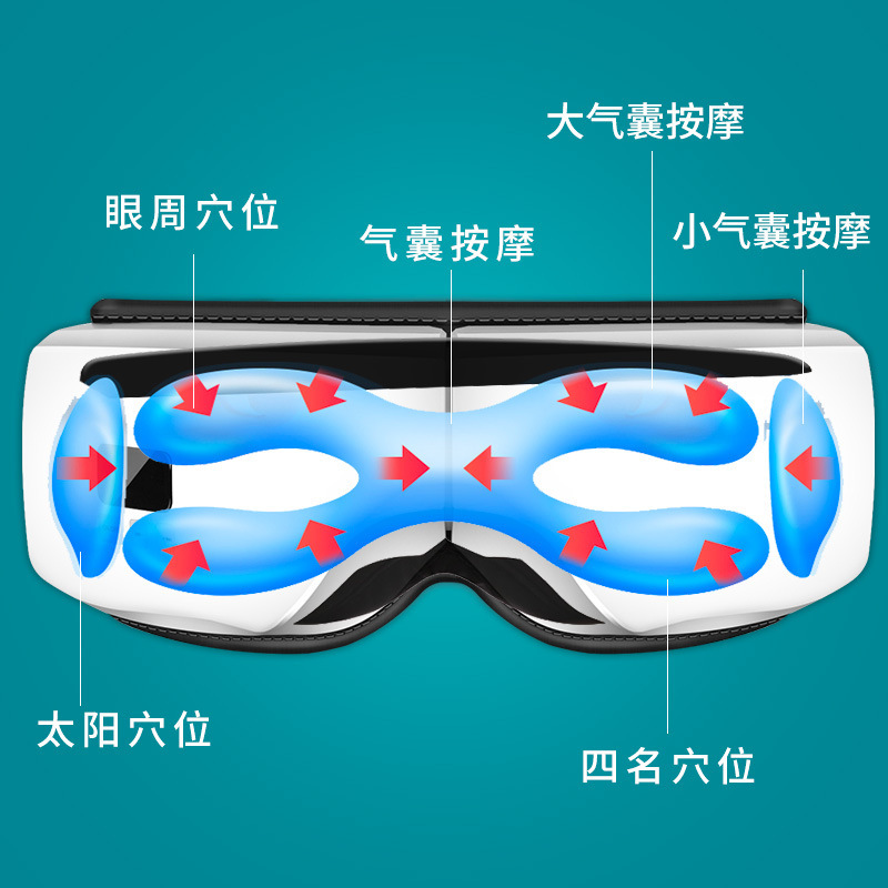 Bluetooth Music Vibration Hot Compress Eye Protection Device Folding Heated Pneumatic Eye Protection Device Relieve Eye Fatigue Massager