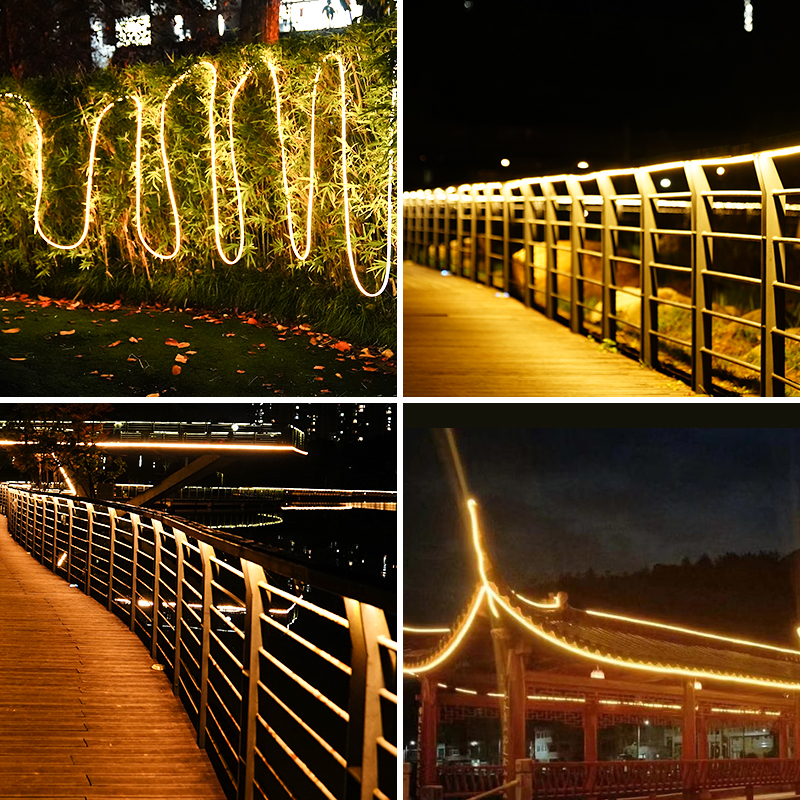 New Solar Light Strip Outdoor Waterproof Courtyard Atmosphere Cob Light String Super Bright Stall Camping Style Decoration Led Light Strip
