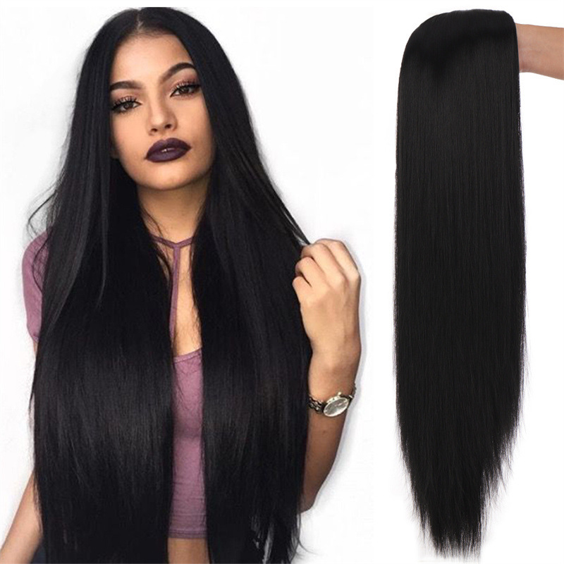 Aliexpress New Product Cross-Border Amazon European and American New Style Medium Parted Long Straight Hair Wig Women's Full Head Wig