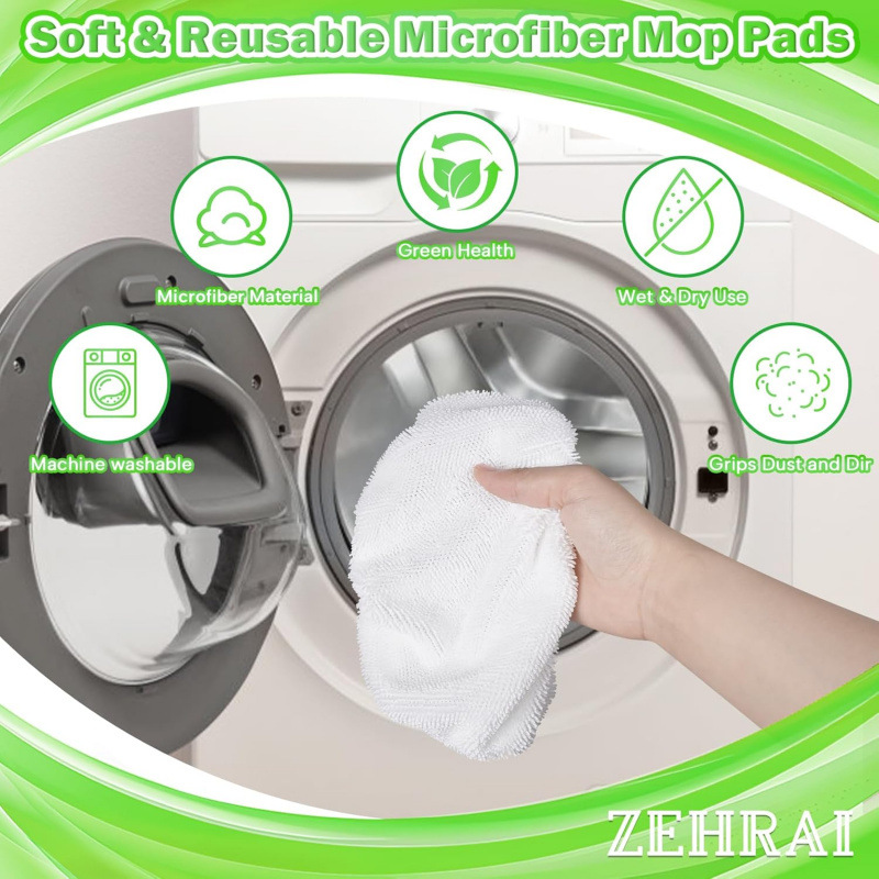 Reusable Mop Pads Compatible for Swiffer Sweeper Mop,Dry and Wet Dual Use Flat Mop Cover