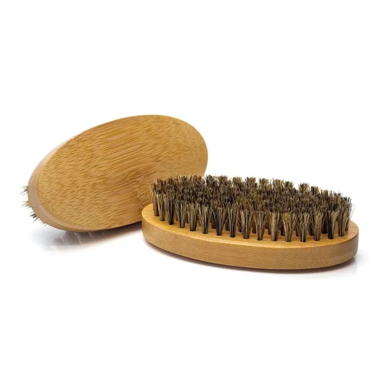 Оптовая продажа овальной бамбуковой щетки для бороды, кросс-бордерная, для мужчин