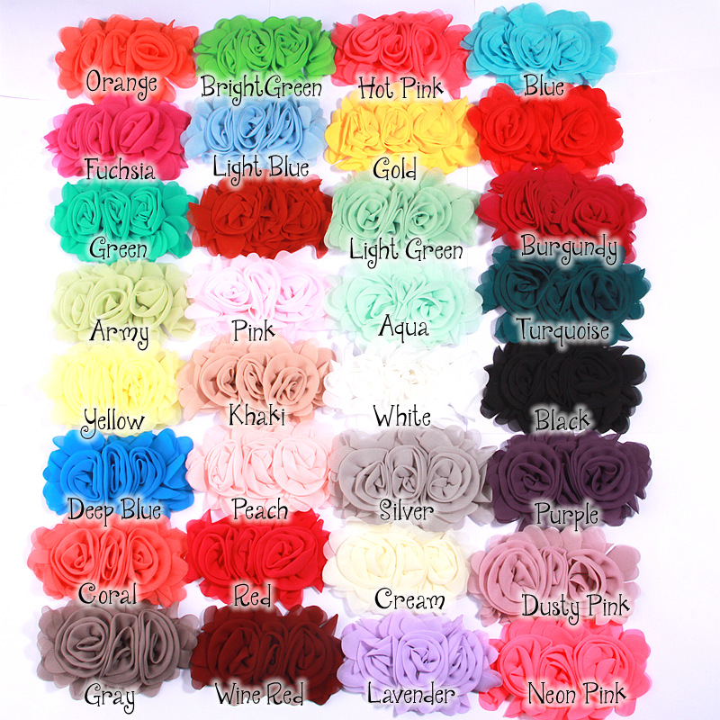 Europe and the United States hot new long chiffon head flower combination rose children's headdress clothing accessories 30 color spot