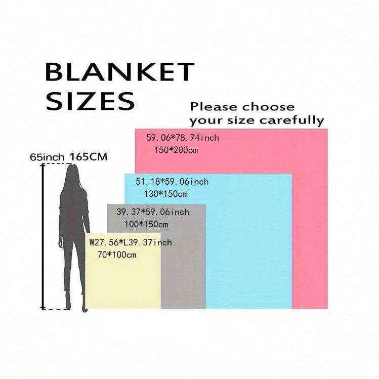 1 Piece of Vintage Sun and Moon Printed Flannel Blanket - Co