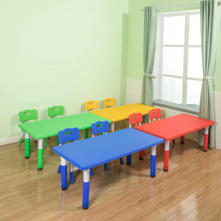 Kindergarten Table Trusteeship Early Education Set Plastic Rectangular Children's Home Dining Learning Writing Table and Chair Set