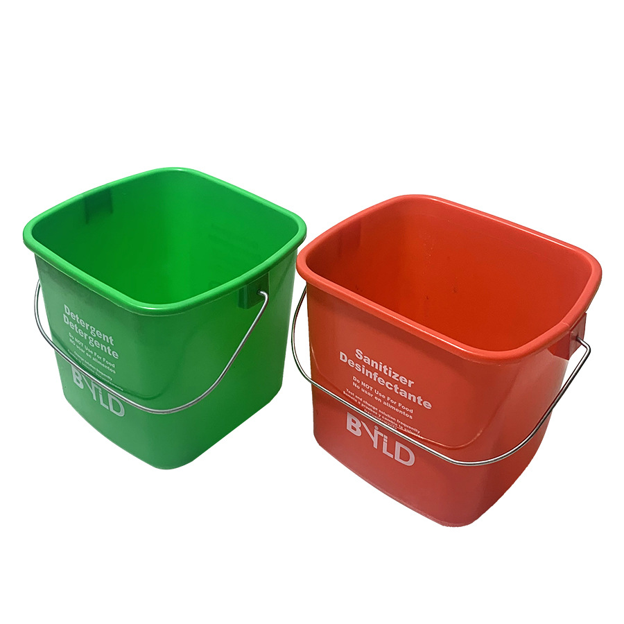 Factory Supply Green Thickened Storage Bucket Portable Plastic Square Bucket Wide Mouth Bucket Storage Bucket