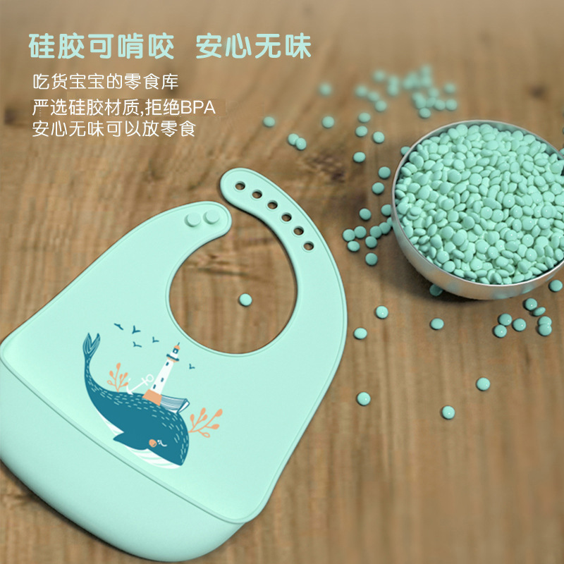 Children's Silicone Bibs, Baby Three-Dimensional Rice Pockets, Baby Waterproof No-Wash Bibs, Super Soft Saliva Pockets, Saliva Towels Wholesale