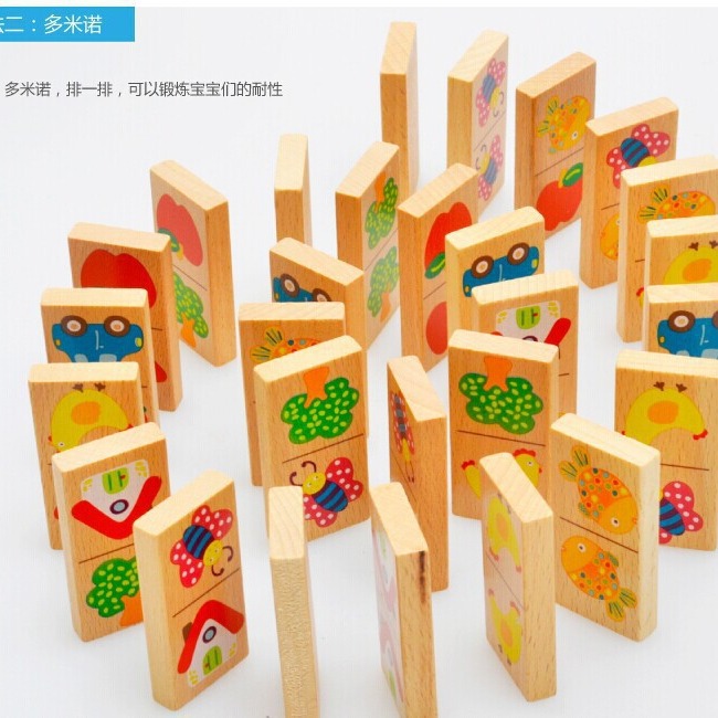 Cpce Garden Domino Puzzle Solitaire Brand Beech Wood Building Blocks Kidsren's Educational Export Early Education Toys for Boys and Girls