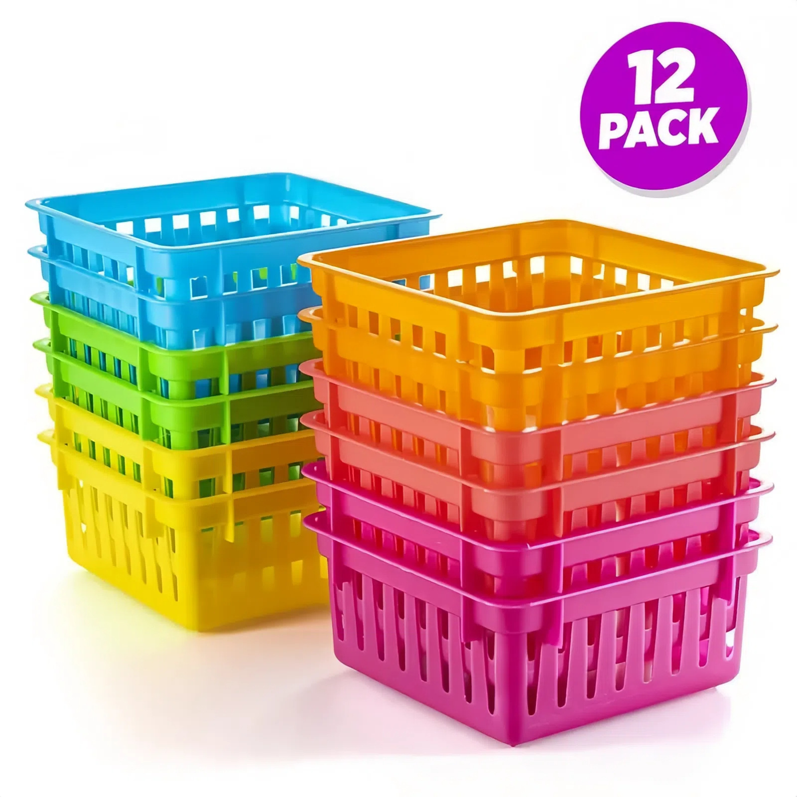 Plastic Basket Color Classroom Storage Basket Pencil Storage Box Stationery Basket Cross-border Hot Sale