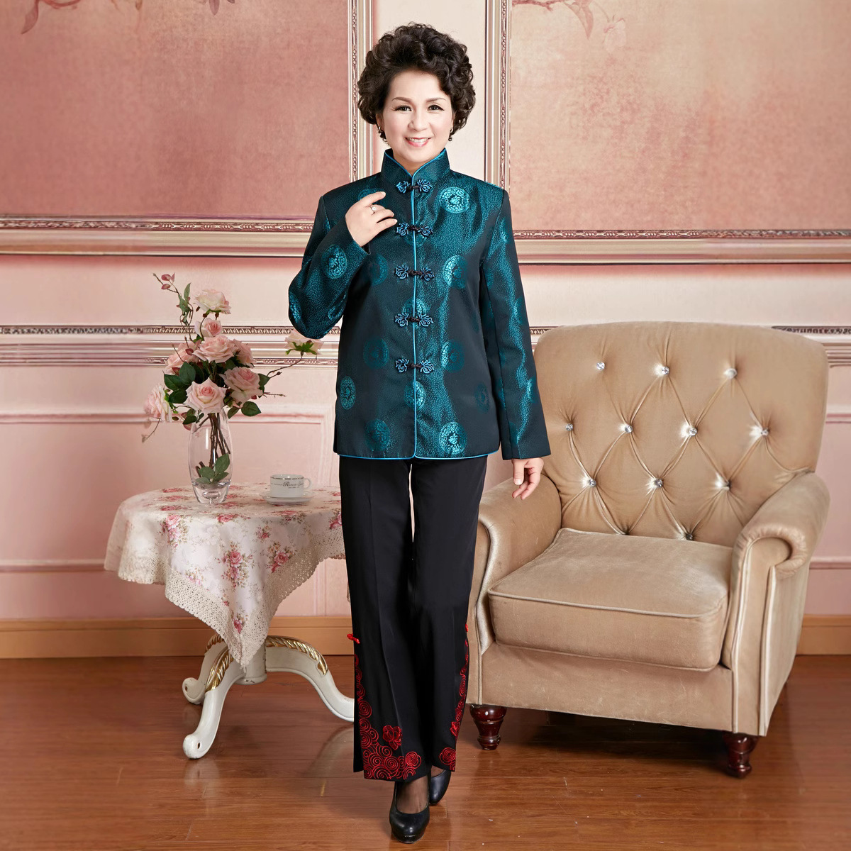 Оптовая продажа мужских и женских костюмов тан, для пожилых людей, 2383-10, осенний и зимний, свадебный банкет