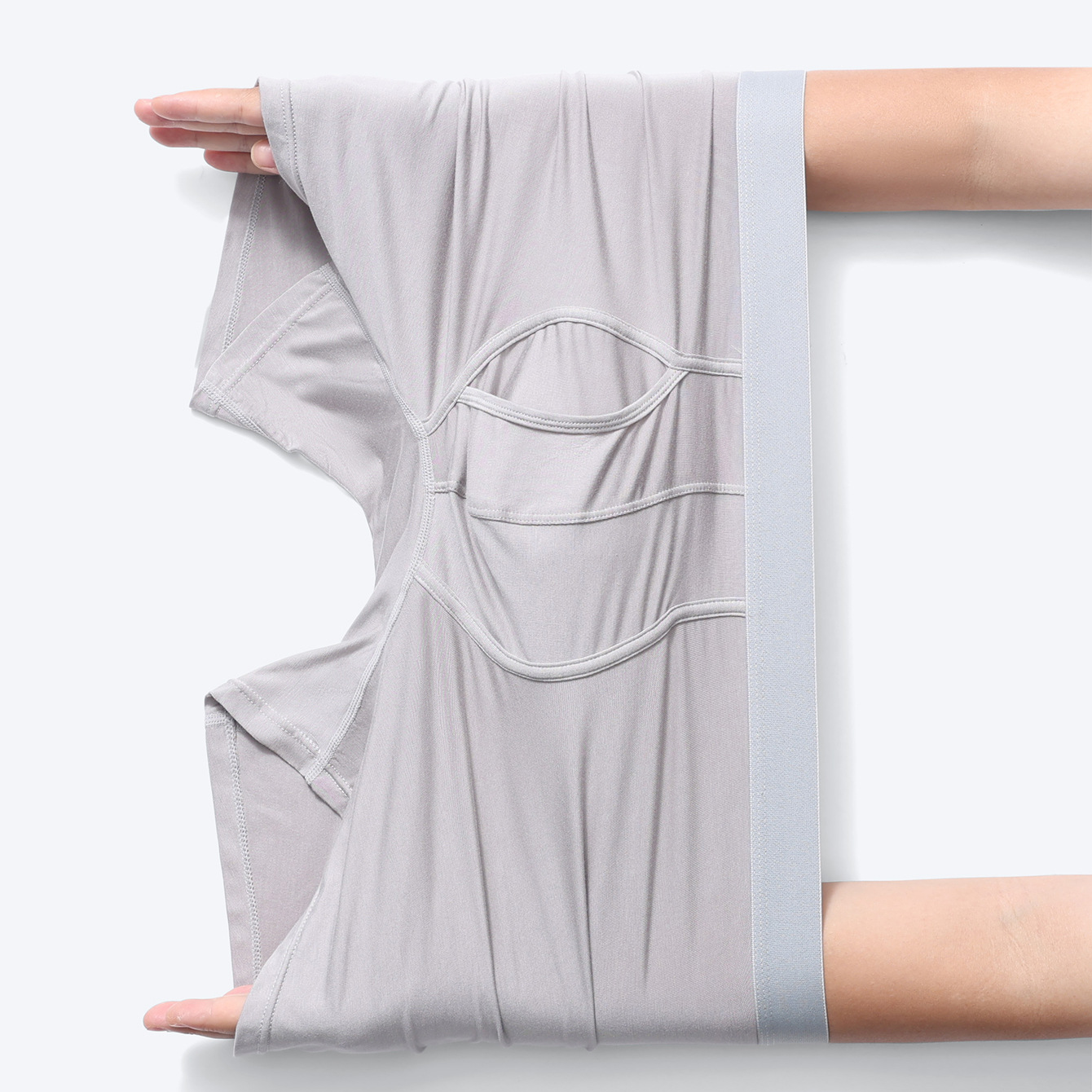 Long Open Men's Underwear Mid-Waist Bamboo Fiber Sports Boxer Briefs Amazon Cross-Border Manufacturer Spot Direct Sales