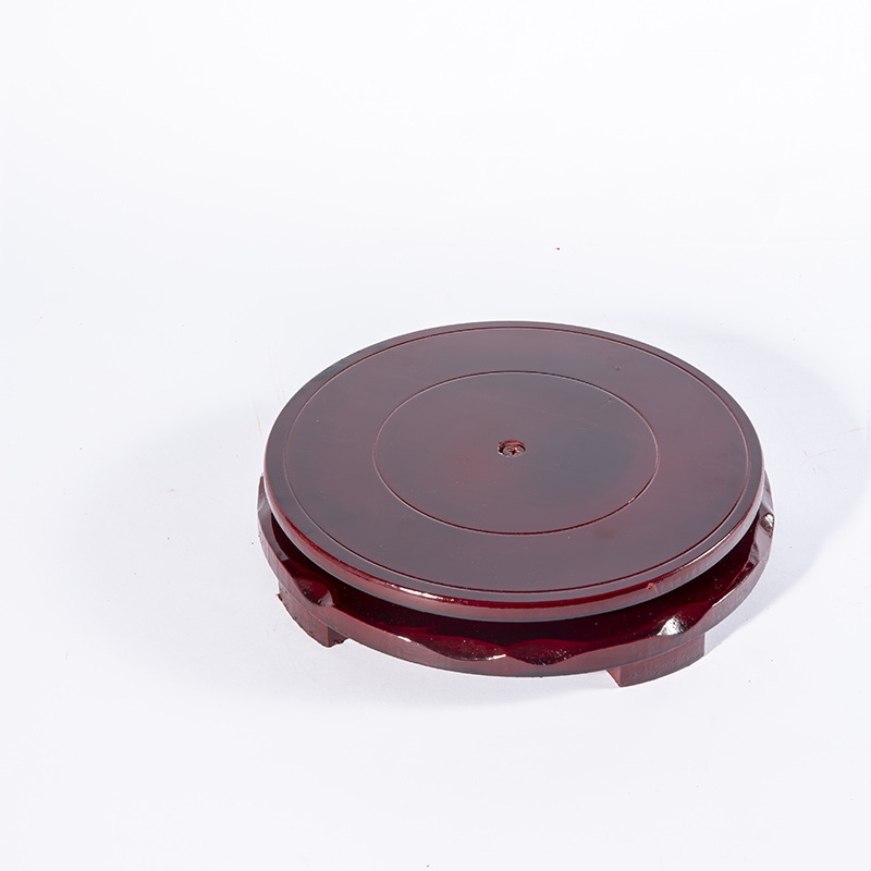 Вращающаяся имитация деревянного круглого основания для цветочного горшка, аквариума, декоративной вазы, подставка для винной бутылки из массива дерева