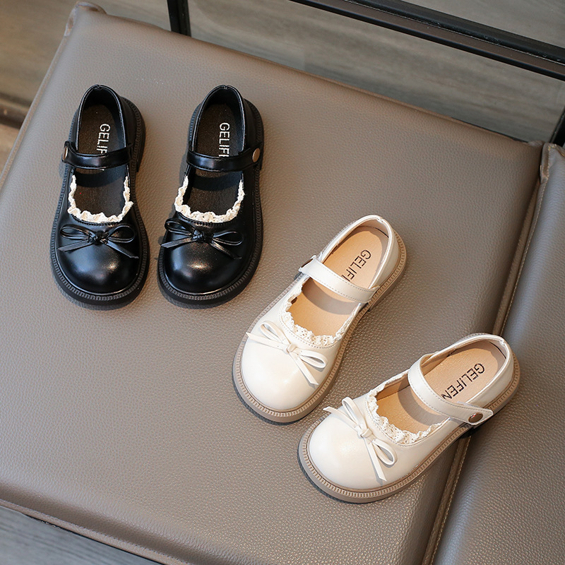 Туфли принцессы для девочек 2025, корейский стиль, новые осенние кожаные туфли с мягкой подошвой