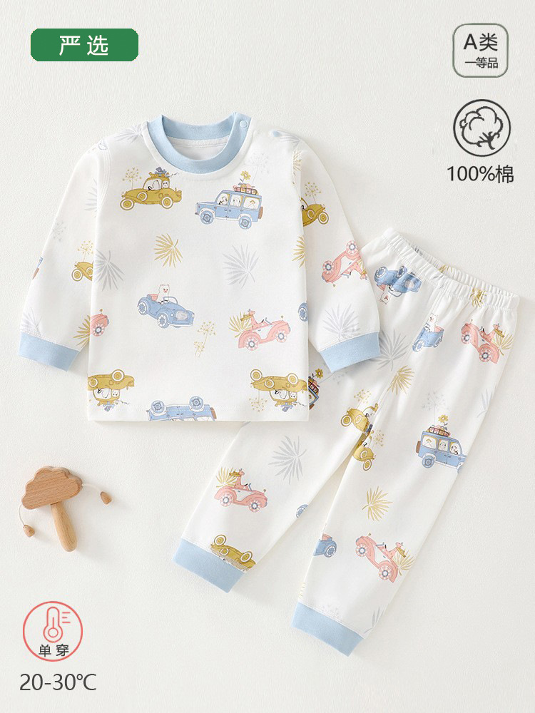 Детская осенняя одежда и брюки, хлопок, класс А, весна-осень, раздельная одежда, пижамы, домашняя одежда, нижнее белье
