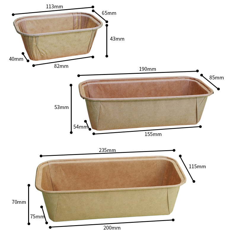 Baking Cupcakes Paper Cups Rectangular Chiffon Cake Paper Mold Mousse Mold Hokkaido Paper Cups Paper Mold