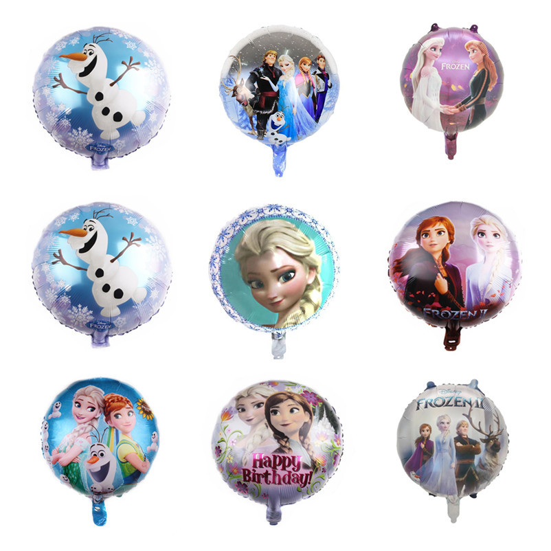 18 дюймовый круглый алюминиевый шарик Принцесса, алюминиевый шарик для дня рождения в стиле Ледяной Принцессы