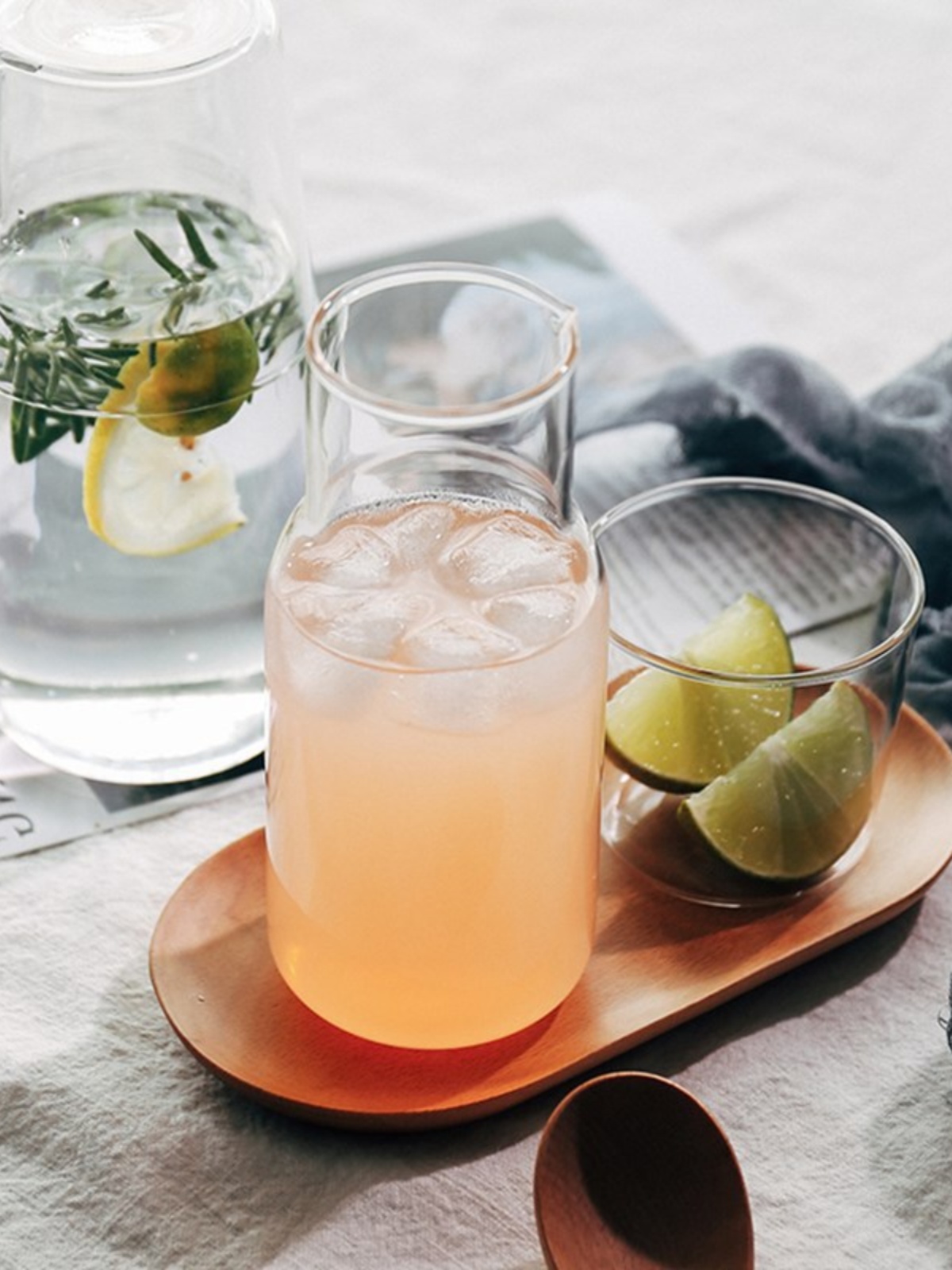 玻璃凉水壶 高硼硅玻璃家用大容量一杯一壶分体冷水壶果汁扎啤壶