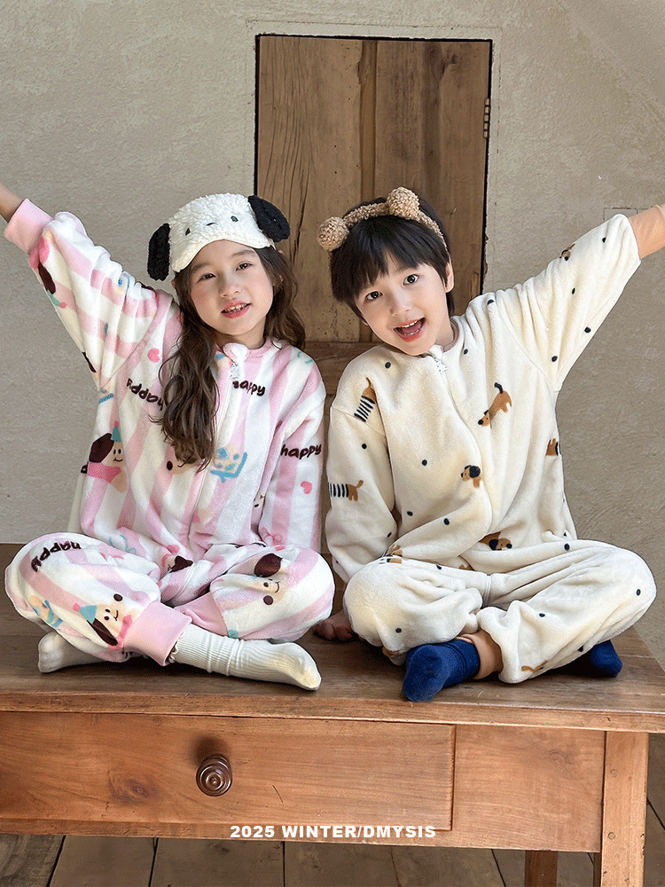 25 Winter Children's Flannel Warm Sleeping Bags for Older Children, Thickened Belly-Protecting Pajamas, One-Piece Clothing, Loungewear, Pajamas