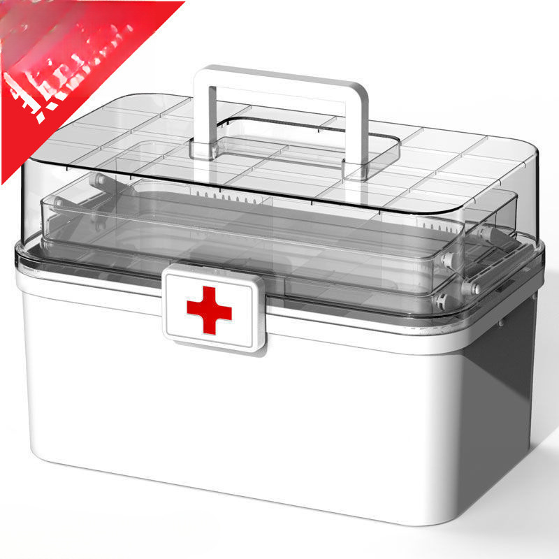 Medicine Box Multi-Layer Medicine Box Household Large-Capacity Full Set of Emergency Medical Care Medicine Storage Transparent Wholesale