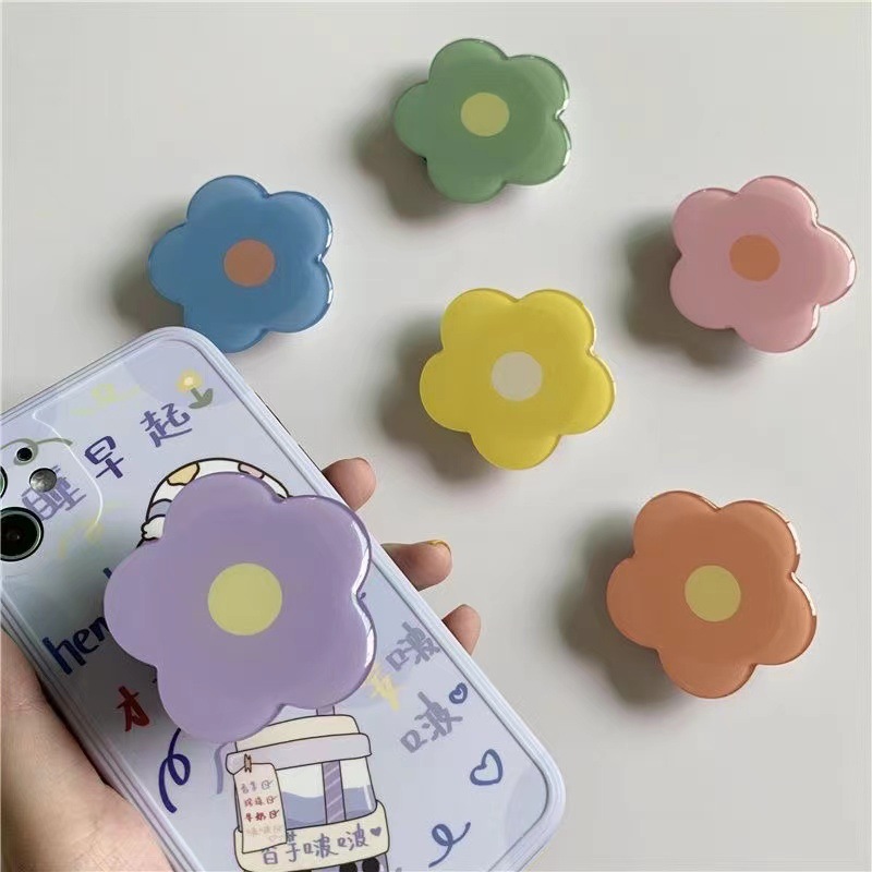 Adhesive Drip Support Ins Flower Mobile Phone Lazy Stand Retractable Air Cushion Finger Ring Buckle Desktop Support