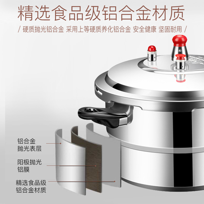 Guangzhou Shuangyuan Congratulations Fu Pressure Cooker with Steaming Lattice Polished Composite Bottom Aluminum Alloy Gas Pressure Cooker Support Customization