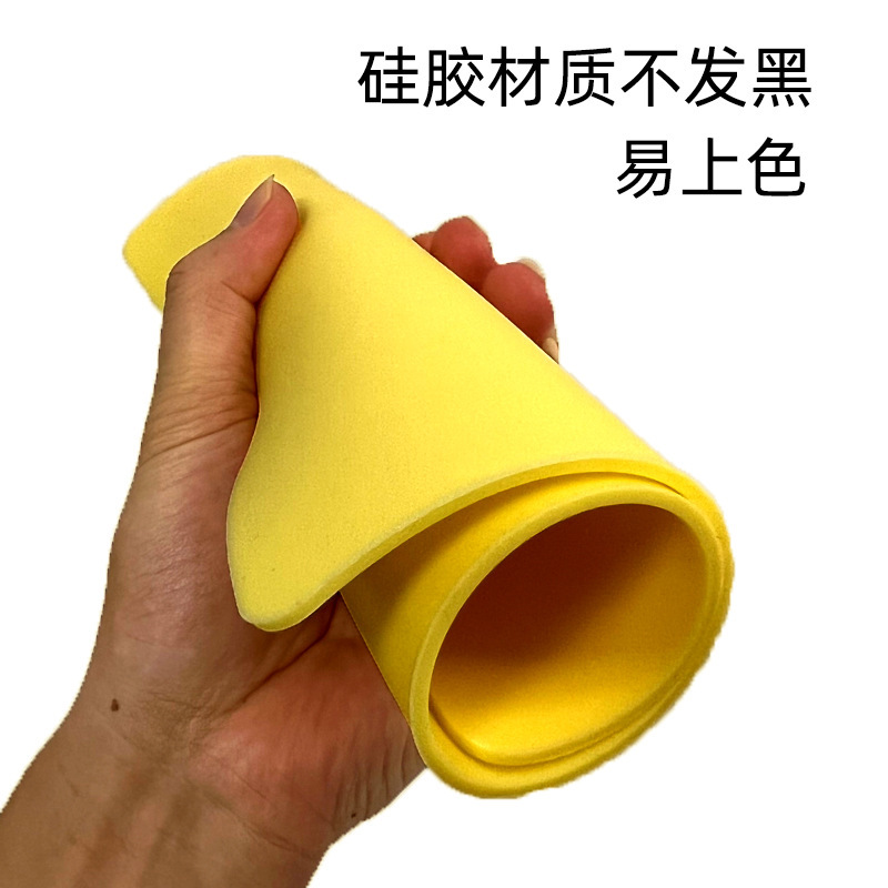 A4 thick yellow tattoo practice leather silicone leather fake leather novice tattoo embroidery large practice leather double-sided available cross-border