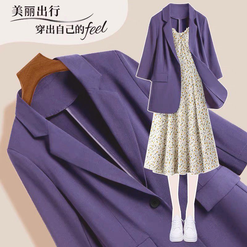 [0409] Summer New Small Suit Jacket Women's Suit Korean Loose Casual All-match Western Style Sleeve Suit