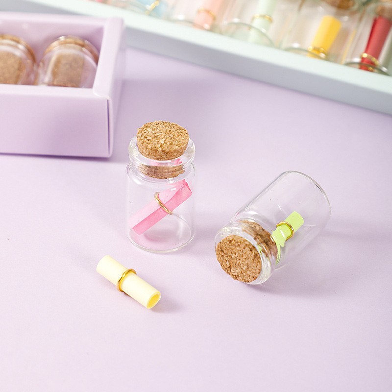 diy mini wishing bottle lucky drift bottle with paper strip star origami wishing star bottle glass vial with cork