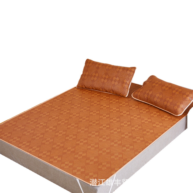 Wholesale summer summer mat three-piece ice silk mat rattan mat 1.2/1.5/1.8/2.0m double foldable bamboo mat