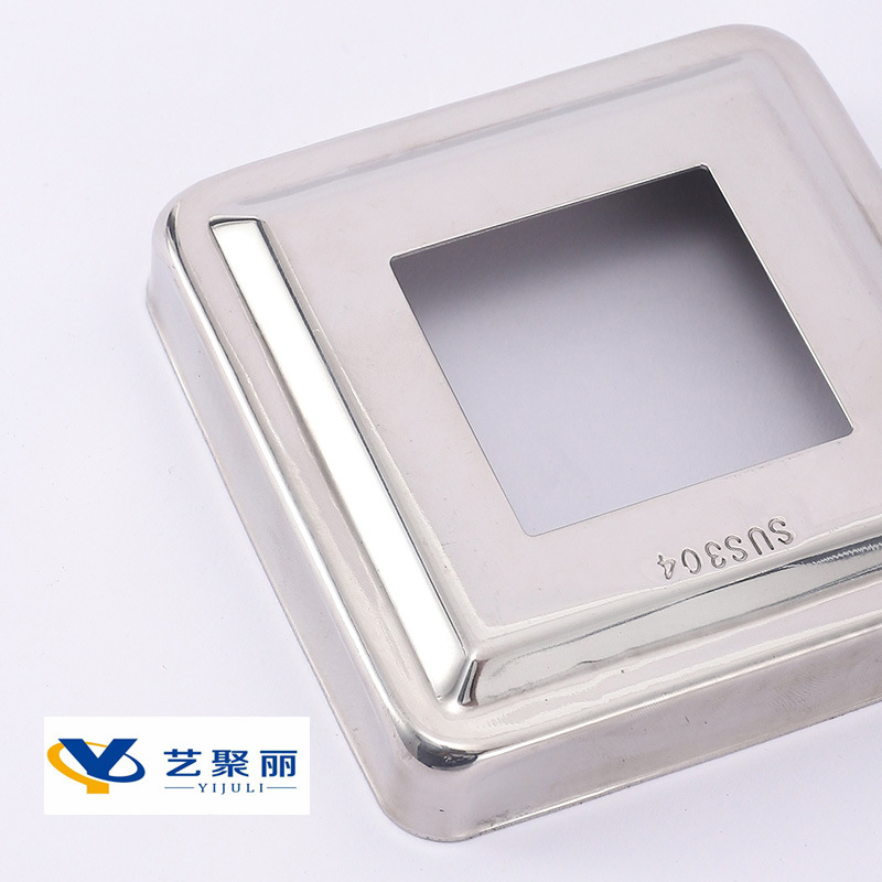 Stainless steel decorative floor ladder handrail square tube decorative cover column guardrail ladder railing 304 stainless steel