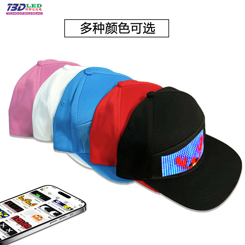 Cross-border LED hat advertising LED hat display Bluetooth APP send color led luminous hat