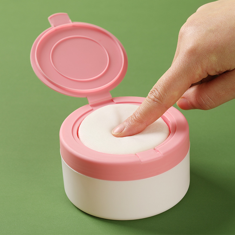 Factory in stock baby powder puff ribbon short plush baby prickly heat powder powder puff box fluffy powder puff wholesale