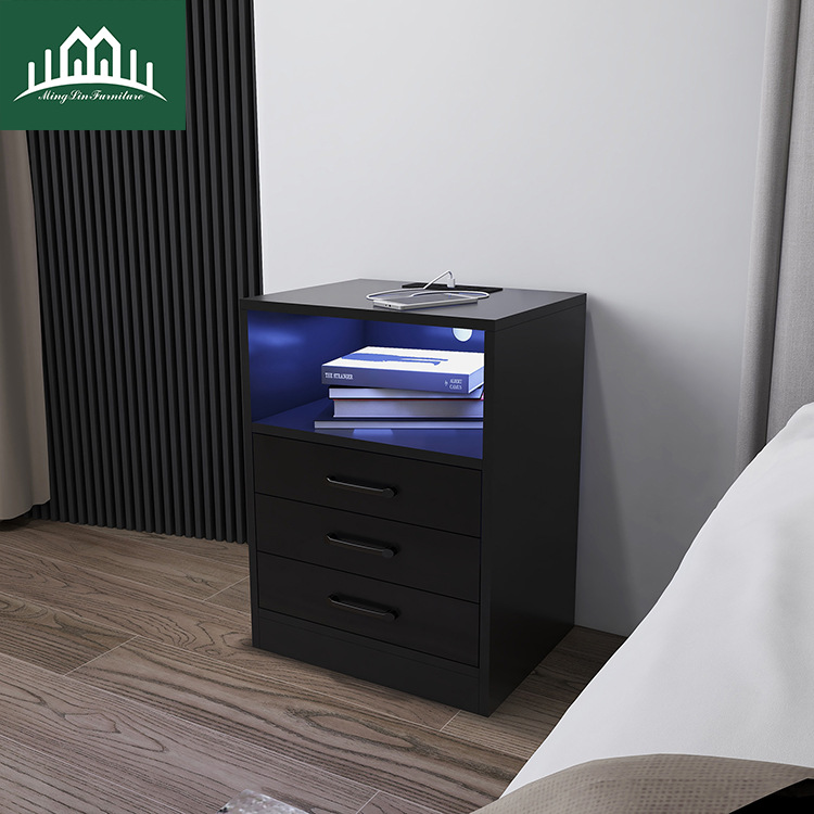 New simple bedside table very simple wind bedside cabinet large capacity storage cabinet with lamp drawer cabinet wholesale