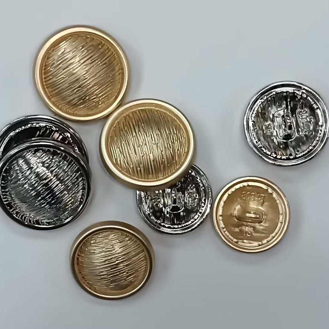 Curved Concave and Convex Surface, Special-Shaped Asymmetrical Small Fragrant Metal Button Top, Coat, Hand-Sewn Button, Exquisite Windbreaker Button