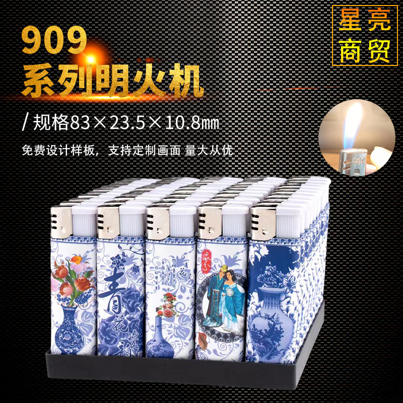 Оптовая пластиковая зажигалка с открытым пламенем для супермаркетов персонализированная зажигалка