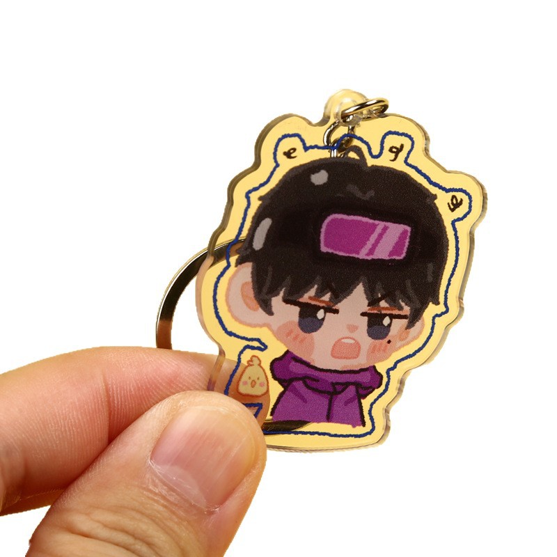 Acrylic Custom Keychain Cartoon Cute Character Transparent Acrylic Pendant Star Anime Key Pendant