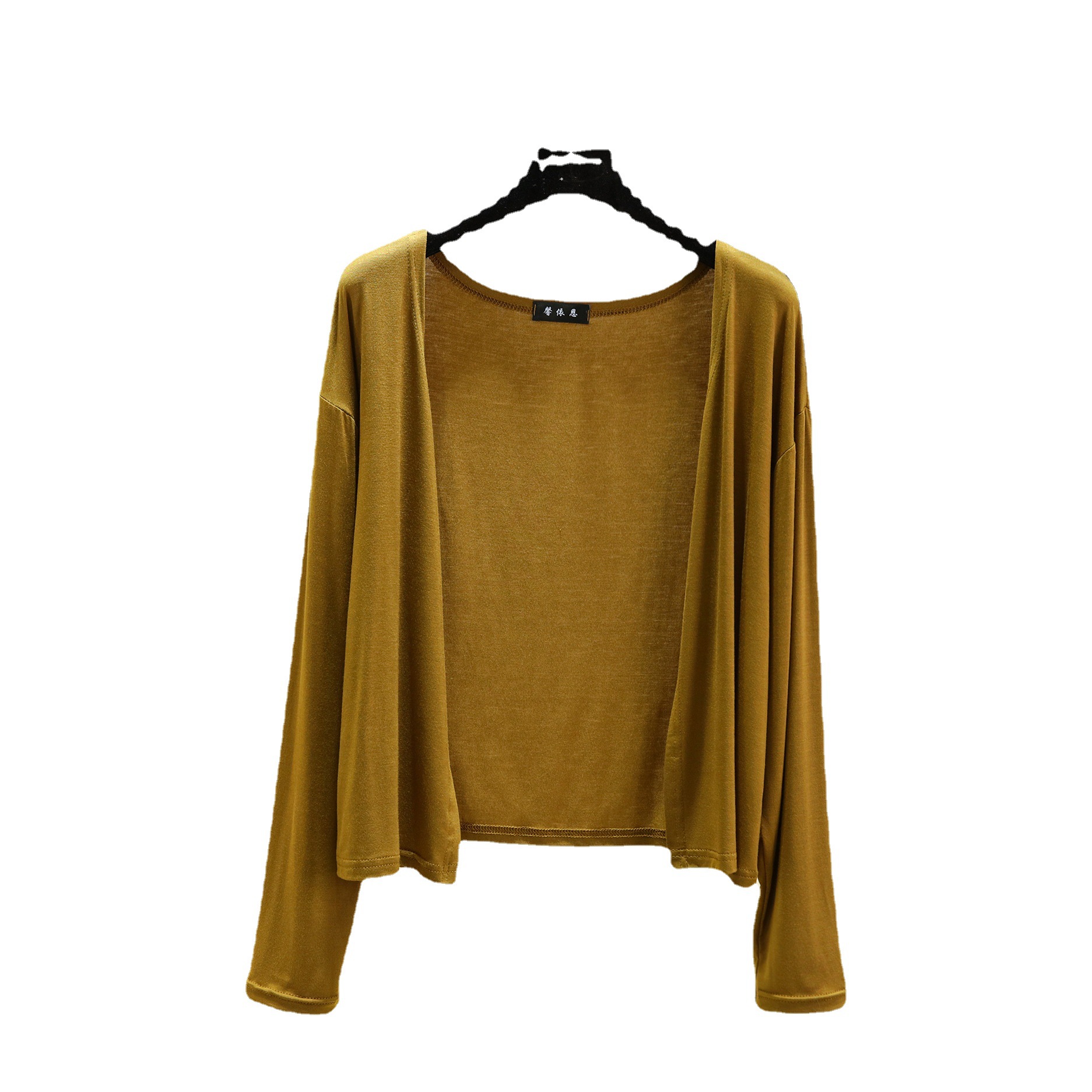 Modal Long-sleeved Cardigan Women's Summer Thin Outer Shawl Sun Protection Clothing Loose Air-conditioning Shirt Solid Color Outer Top