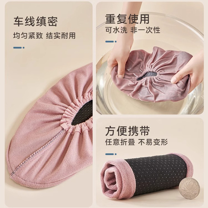 Flannel shoe covers washable wear-resistant non-slip anti-fouling indoor home computer room dormitory student computer room factory direct sales