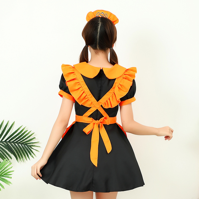 COSPLAY Halloween embroidery maid costume pumpkin maid costume bat vampire maid magic witch