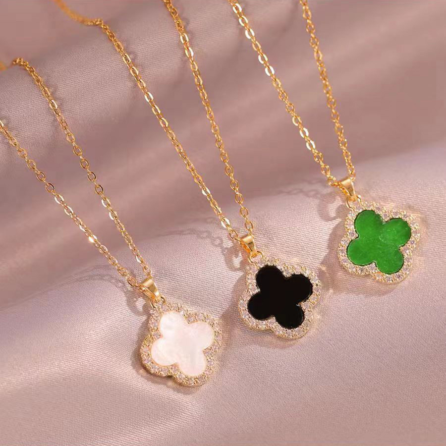 Японский и корейский стиль, модное простое ожерелье с четырехлистным клевером, доступная роскошь, высококачественные украшения