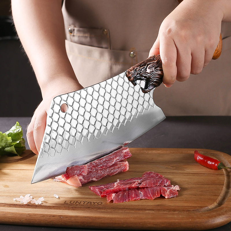 Fish scale pattern slicing knife characteristic faucet handle Longquan stainless steel kitchen knife sharp kitchen slice meat cutting knife