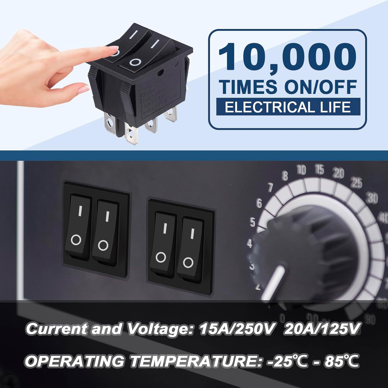 Vexunga Doppel Wippschalter Kippschalter 6 Polig Ein\/Aus Do