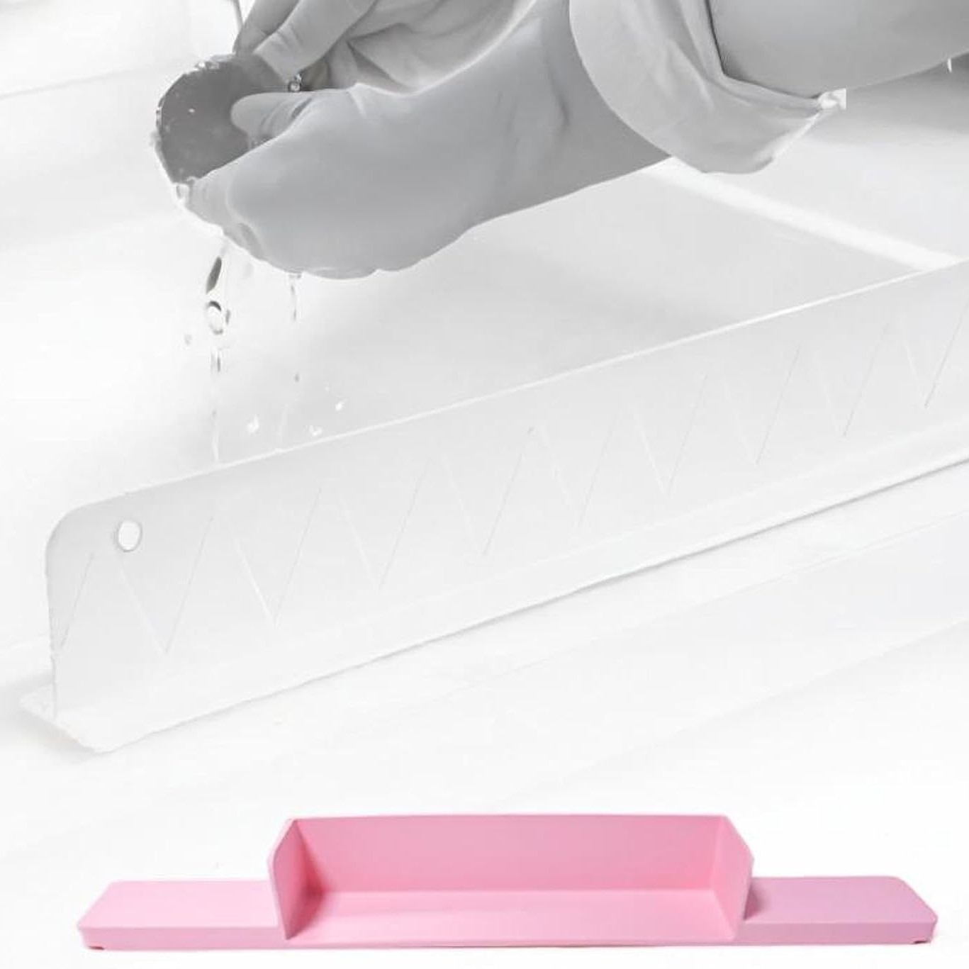 Bathroom Tub Splash Water Resistant Silicone Baffle Easy Installation Easy Removal Movable Easy to Carry Sturdy Toy Tray