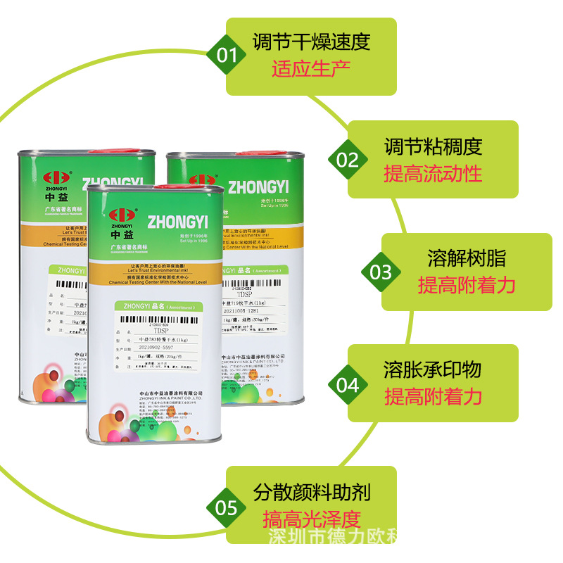 Zhongyi 718 Screen Washing Water, Fast Medium Drying, Oily Water, Ink Cleaning Agent 783 Slow Drying Water, Writing Water, Pp Treatment Water