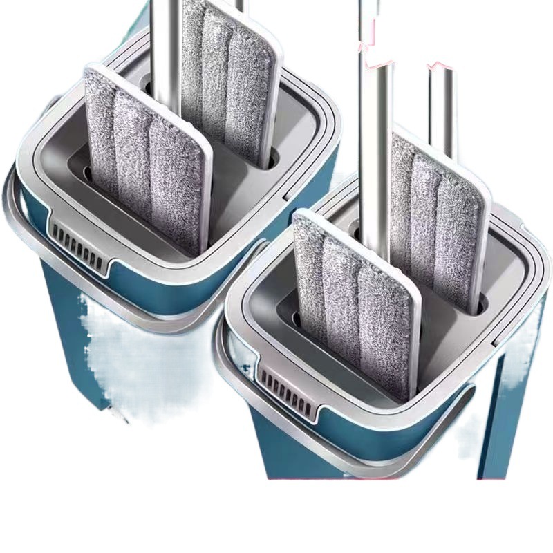 Lazy Mop Water-Absorbent Rotating Bucket Hand-Washable Flat Household Dry and Wet Dual-Use Scraper Handle Mop