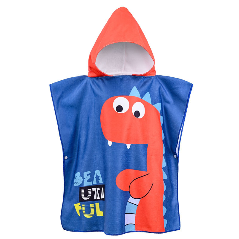 Children's Bath Towel Cape, Summer Absorbent Quick-Drying Towel, Baby-Specific Wearable Hooded Cape, Cartoon Quick-Drying and Breathable